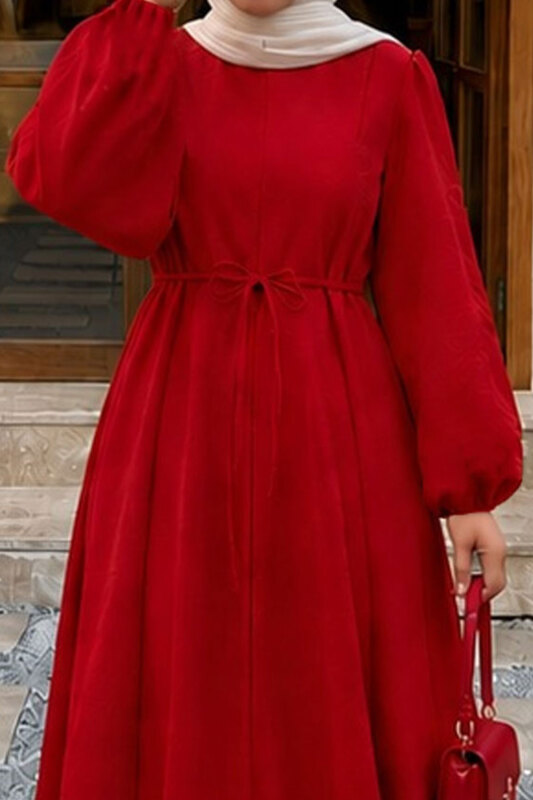 Alya Dikiş Detaylı Elbise TSD260273 Kırmızı - 4