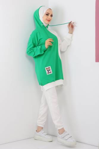 Arma Detaylı Sweatshirt TSD220419 Beyaz - Tesettür Dünyası (1)