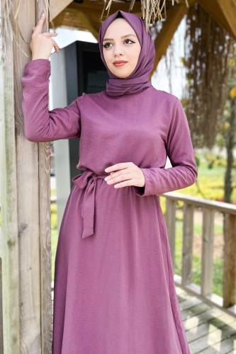 Ayrobin Elbise TSD220540 Mürdüm - Tesettür Dünyası (1)