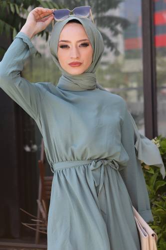 Ayrobin Elbise TSD220540 Su Yeşili - Tesettür Dünyası (1)