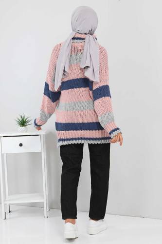 Balıkçı Yaka Kazak TSD211233 Pudra - 4