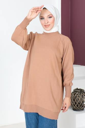 Basic Triko Tunik TSD230715 Vizon - Tesettür Dünyası (1)