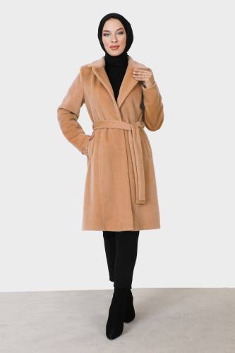 Beli Kuşaklı Fox Kaban TSD230917 Camel 
