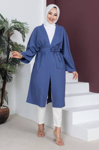 Beli Kuşaklı Kimono TSD230511 İndigo 