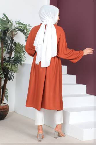 Beli Kuşaklı Kimono TSD230513 Kiremit - 5