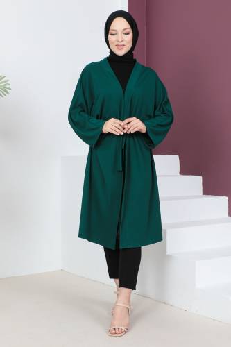 Beli Kuşaklı Kimono TSD230617 Zümrüt 