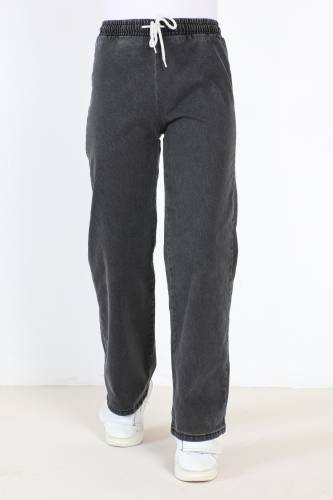 Beli Lastikli Bol Paça Kot Pantolon TSD22045 Antrasit 