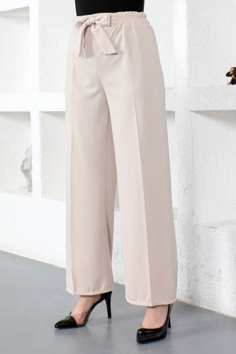 Beli Lastikli Bol Paça Pantolon TSD230109 Bej 