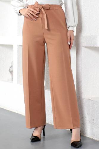 Beli Lastikli Bol Paça Pantolon TSD230109 Taba 