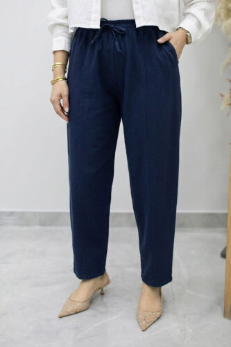 Beli Lastikli Havuç Pantolon TSD260155 Lacivert 
