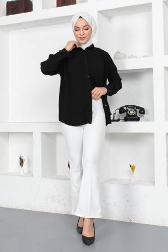 Beli Lastikli İspanyol Paça Pantolon TSD230237 Ekru 