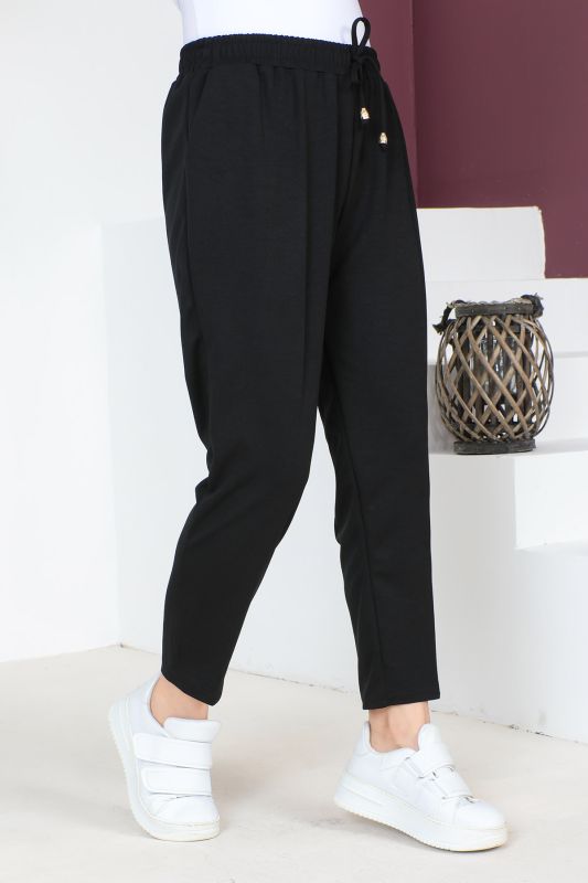 Beli Lastikli Kalem Pantolon TSD230702 Siyah - 4