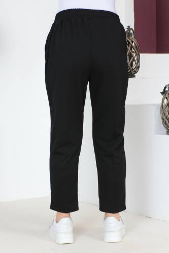 Beli Lastikli Kalem Pantolon TSD230702 Siyah - 5