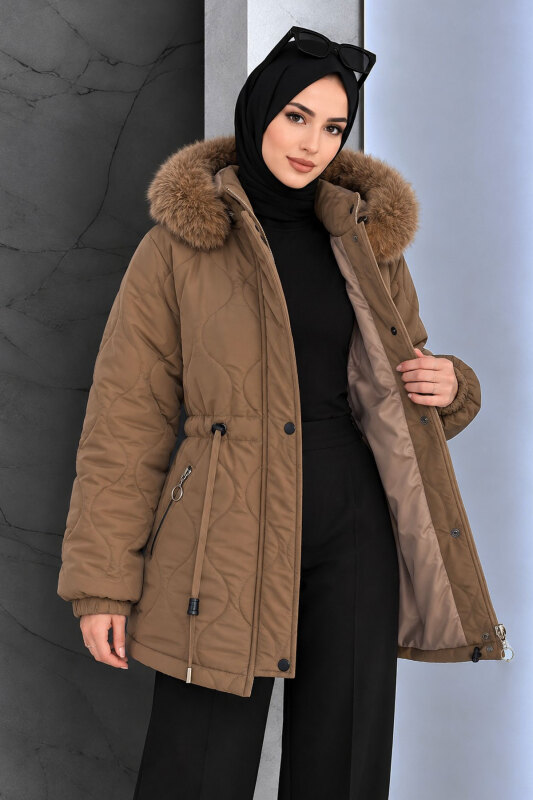 Beli Tünelli Kısa Nova Mont TSD260361 Kahverengi - 3