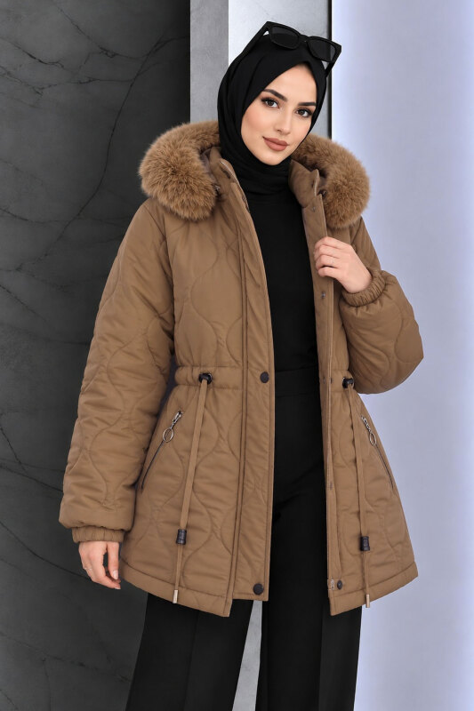 Beli Tünelli Kısa Nova Mont TSD260361 Kahverengi - 5