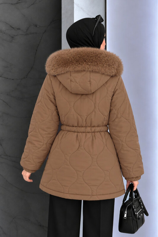 Beli Tünelli Kısa Nova Mont TSD260361 Kahverengi - 6