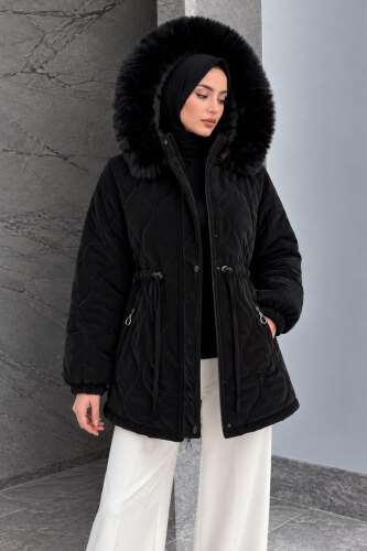 Beli Tünelli Kısa Nova Mont TSD260361 Siyah - 3