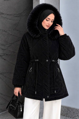 Beli Tünelli Kısa Nova Mont TSD260361 Siyah - 4