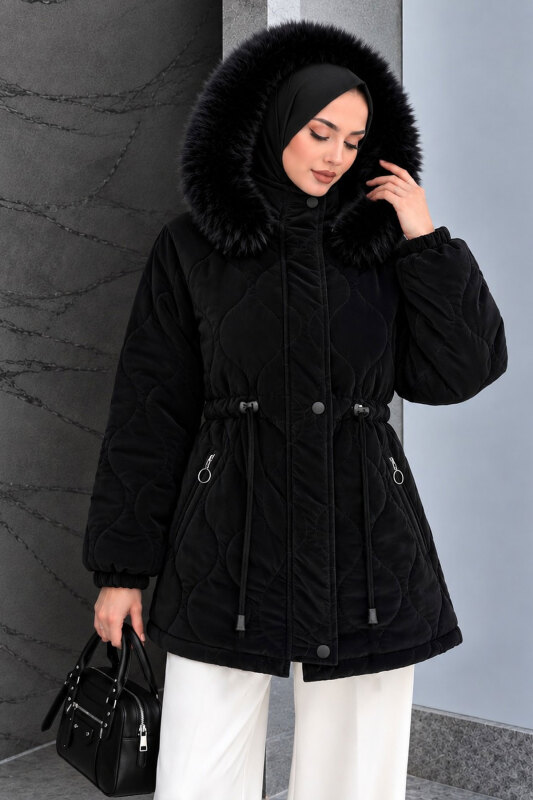 Beli Tünelli Kısa Nova Mont TSD260361 Siyah - 4