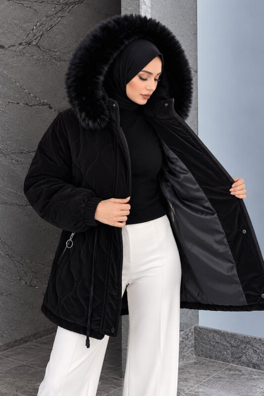 Beli Tünelli Kısa Nova Mont TSD260361 Siyah - 5