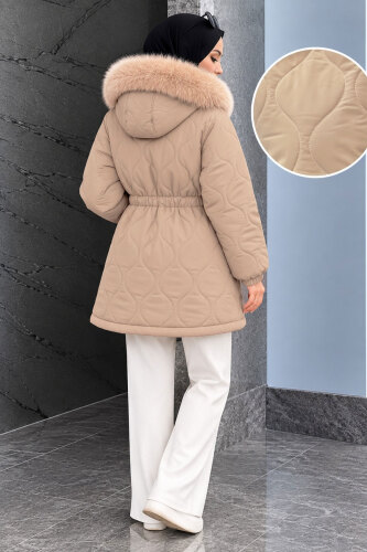 Beli Tünelli Kısa Nova Mont TSD260361 Vizon - 6