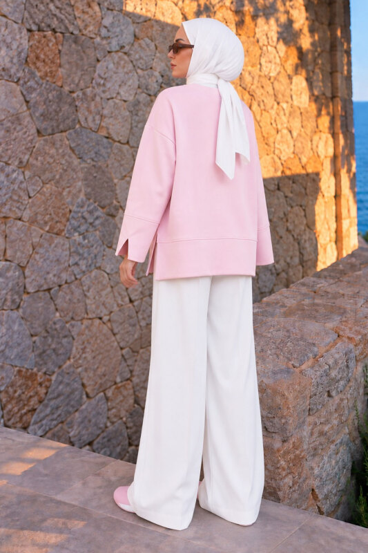 Bileği Ve Eteği Yırtmaçlı Oysho Tunik TSD260330 Pembe - 6