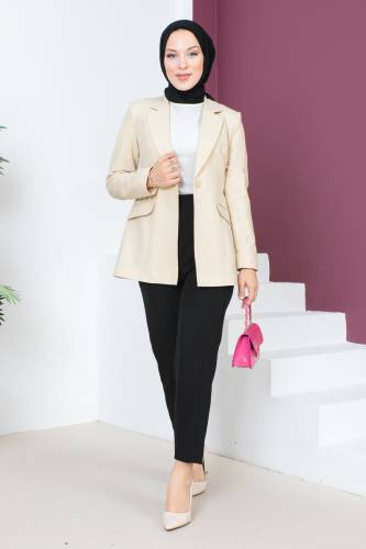 Blazer Ceket TSD230625 Bej 