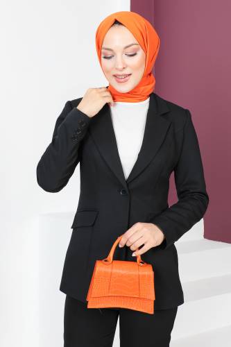 Blazer Ceket TSD230625 Siyah - Tesettür Dünyası (1)