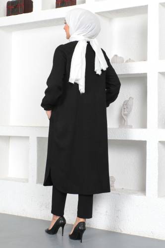 Boydan Fermuarlı Yazlık Kap TSD230374 Siyah - 5