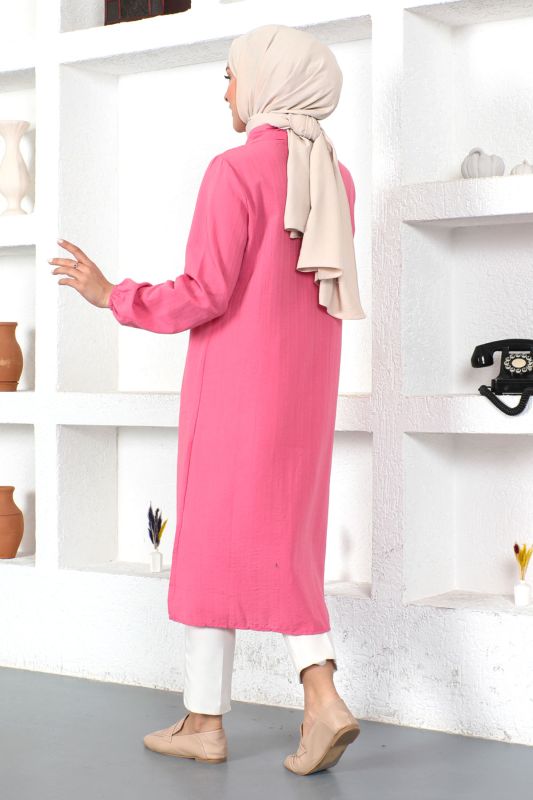 Büyük Beden Uzun Tunik TSD230362 Pembe - 5