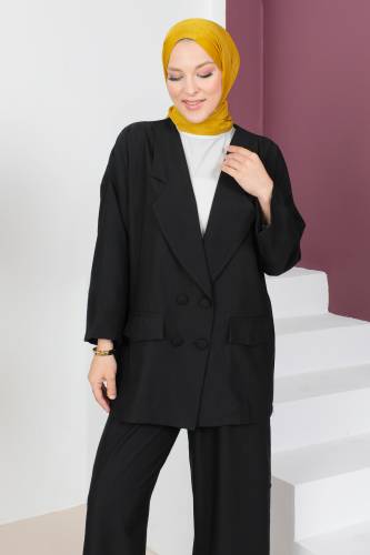 Ceketli Takım TSD230537 Siyah - Tesettür Dünyası (1)