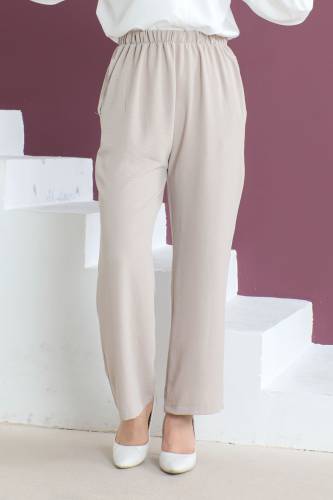 Cepli Ayrobin Pantolon TSD230506 Bej - Tesettür Dünyası (1)