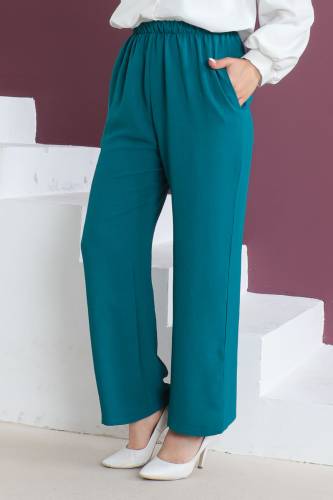 Cepli Ayrobin Pantolon TSD230506 Zümrüt Yeşil - Tesettür Dünyası (1)