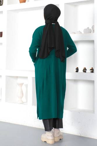 Cepli Triko Hırka TSD230215 Zümrüt Yeşili - 5