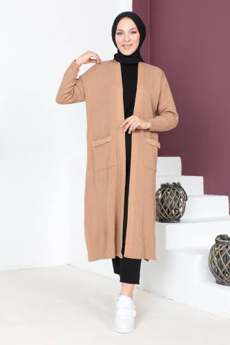 Cepli Triko Hırka TSD230718 Vizon 
