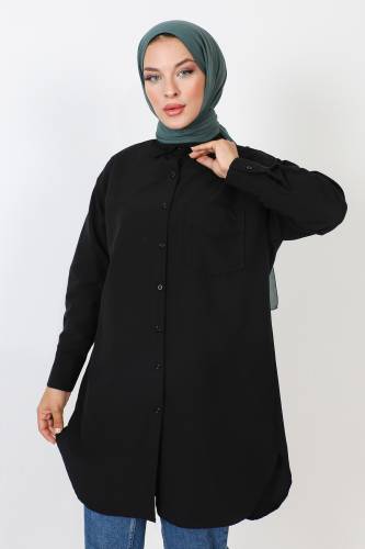 Cepli Tunik TSD230903 Siyah - Tesettür Dünyası (1)
