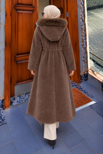 Çıkarılabilir Kapüşonlu Fox Kaban TSD260328 Kahverengi - 6