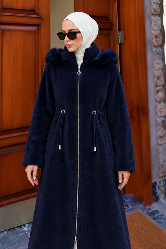 Çıkarılabilir Kapüşonlu Fox Kaban TSD260328 Lacivert - 3