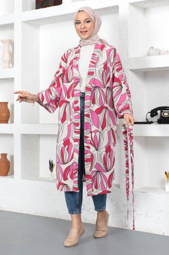 Desenli Kimono TSD230428 Pembe 