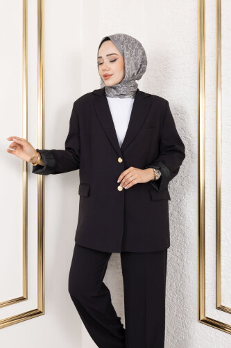 Dore Blazer Takım TSD250198 Siyah - Tesettür Dünyası (1)