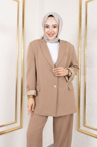 Dore Blazer Takım TSD250198 Vizon - Tesettür Dünyası (1)