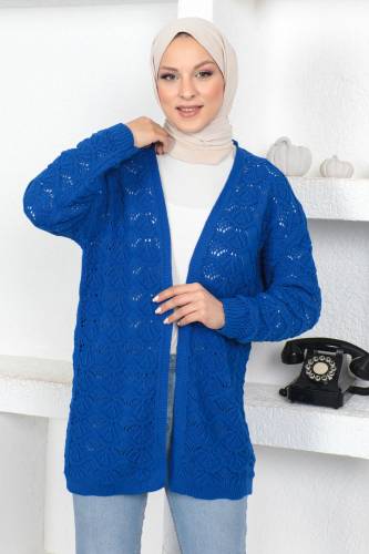 Düğmesiz Triko Hırka TSD230355 İndigo 