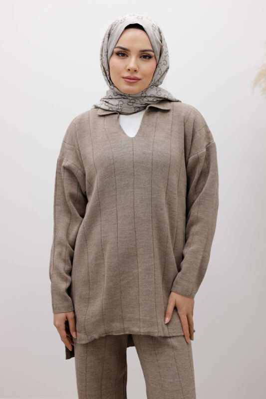 Fitilli Triko Takım TSD260118 Vizon - 2