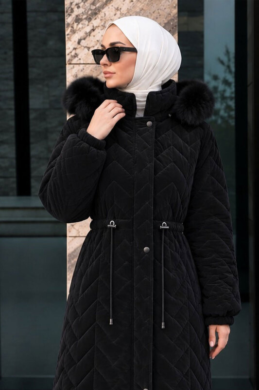 Gizli Fermuarlı Beli Tünelli Nova Mont TSD260306 Siyah - 4