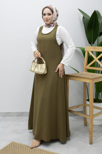 İçlikli Jile Elbise TSD260247 Haki 