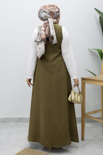 İçlikli Jile Elbise TSD260247 Haki - 6
