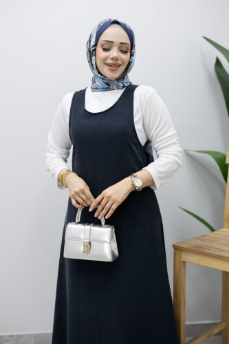 İçlikli Jile Elbise TSD260247 Lacivert - 2