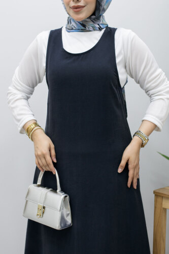 İçlikli Jile Elbise TSD260247 Lacivert - 4