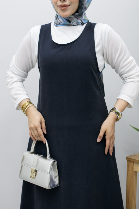 İçlikli Jile Elbise TSD260247 Lacivert - 4
