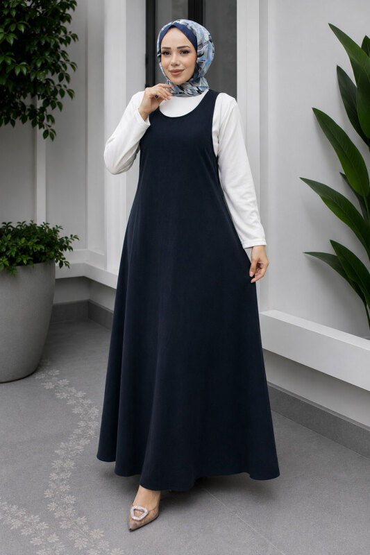 İçlikli Jile Elbise TSD260247 Lacivert - 1